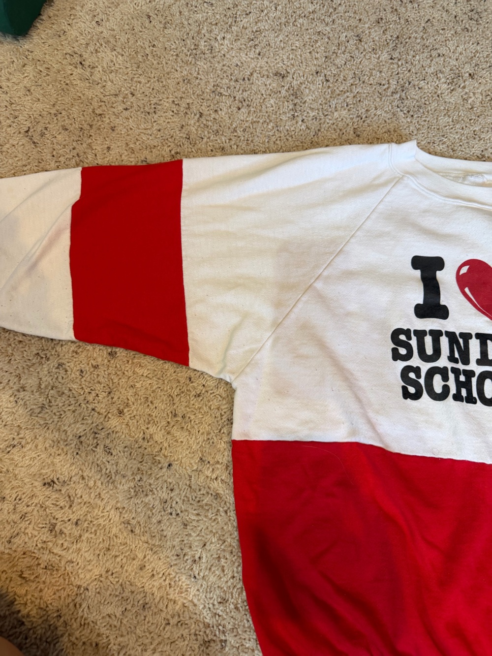 I ♥ Sunday School Red & White Graphic Sweatshirt - Picture 3 of 3